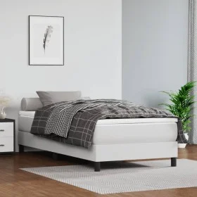 White synthetic leather bed frame 100x200 cm by vidaXL, Beds and slatted bases - Ref: Foro24-3120683, Price: 76,45 €, Discoun...