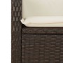 Set comedor para jardín 9 pzas y cojines ratán sintético marrón