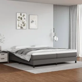 Gray synthetic leather bed frame 200x200 cm by vidaXL, Beds and slatted bases - Ref: Foro24-3120722, Price: 122,95 €, Discoun...