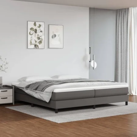 Estructura de cama de cuero sintético gris 200x200 cm de vidaXL, Camas y somieres - Ref: Foro24-3120722, Precio: 122,91 €, De...