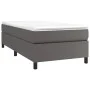 Gray synthetic leather bed frame 90x200 cm by vidaXL, Beds and slatted bases - Ref: Foro24-3121027, Price: 91,50 €, Discount: %