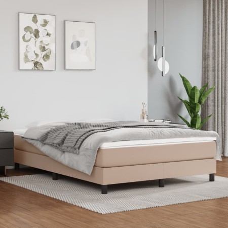 Cappuccino synthetic leather bed frame 140x200 cm by vidaXL, Beds and slatted bases - Ref: Foro24-3120705, Price: 100,15 €, D...