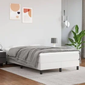 White synthetic leather bed frame 120x200 cm by vidaXL, Beds and slatted bases - Ref: Foro24-3120689, Price: 77,79 €, Discoun...