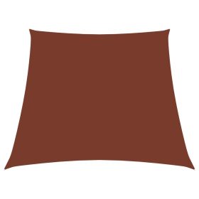 Toldo de vela trapezoidal de tela oxford terracota 2/4x3 m Toldo de vela trapezoidal de tela oxford terracota 2/4x3 m