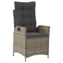 Set comedor jardín 9 pzas y cojines ratán sintético gris