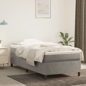 Estructura de cama de terciopelo gris claro 80x200 cm