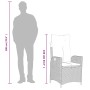 Set comedor jardín 9 pzas y cojines ratán sintético gris