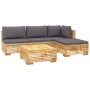 Gartenmöbel-Set 5-teilig und Kissen aus massivem Teakholz von vidaXL, Gartensets - Ref: Foro24-3100856, Preis: 849,27 €, Raba...