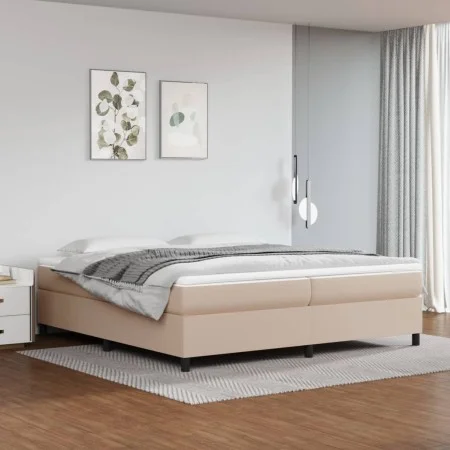 Cappuccino synthetic leather bed frame 200x200 cm by vidaXL, Beds and slatted bases - Ref: Foro24-3121070, Price: 168,94 €, D...
