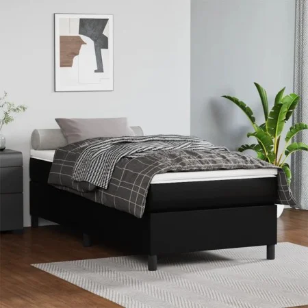 Estructura de cama de cuero sintético negro 100x200 cm de vidaXL, Camas y somieres - Ref: Foro24-3121029, Precio: 84,16 €, De...