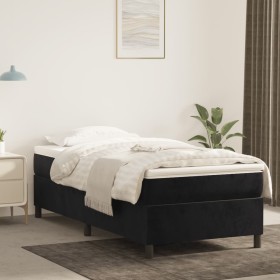 Estructura de cama de terciopelo negro 80x200 cm