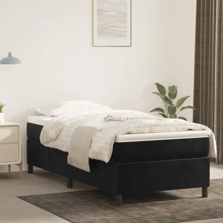 Estructura de cama de terciopelo negro 80x200 cm de vidaXL, Camas y somieres - Ref: Foro24-3121086, Precio: 90,35 €, Descuent...