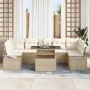 Conjunto de sofá de jardín 8 pcs beige y crema 100 x 55 x 73 cm