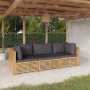 3-teiliges Gartenmöbel-Set und Kissen aus massivem Teakholz von vidaXL, Gartensets - Ref: Foro24-3100866, Preis: 633,36 €, Ra...