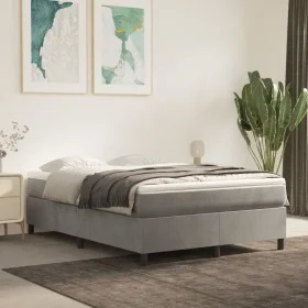 Light gray velvet bed frame 140x200 cm by vidaXL, Beds and slatted bases - Ref: Foro24-3121120, Price: 107,93 €, Discount: %