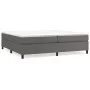 Gray synthetic leather box spring bed frame 200x200 cm by vidaXL, Beds and slatted bases - Ref: Foro24-3121069, Price: 156,56...