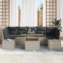 Conjunto de sofá de jardín 8 pcs Gris claro 100 x 55 x 73 cm