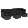 Conjunto de sofá de jardín Manual 8 pcs Negro 100 x 55 x 73 cm