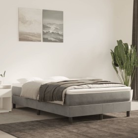 Hellgrauer Samtbettrahmen 120x200 cm von vidaXL, Betten und Lattenroste - Ref: Foro24-3120760, Preis: 99,58 €, Rabatt: %