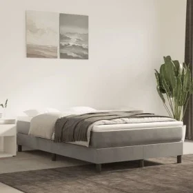 Light gray velvet bed frame 120x200 cm by vidaXL, Beds and slatted bases - Ref: Foro24-3120760, Price: 96,95 €, Discount: %