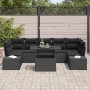 Conjunto de sofá de jardín Manual 8 pcs Negro 100 x 55 x 73 cm