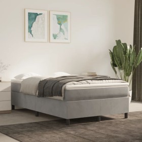 Estructura de cama de terciopelo gris claro 120x200 cm