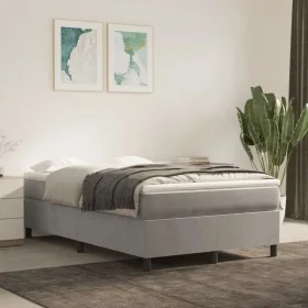 Light gray velvet bed frame 120x200 cm by vidaXL, Beds and slatted bases - Ref: Foro24-3121108, Price: 108,27 €, Discount: %