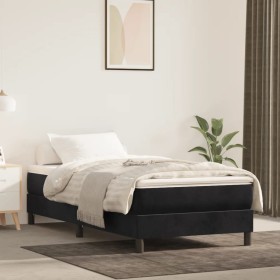 Estructura de cama de terciopelo negra 90x200 cm