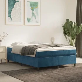 Blue velvet bed frame 140x200 cm by vidaXL, Beds and slatted bases - Ref: Foro24-3121124, Price: 119,98 €, Discount: %