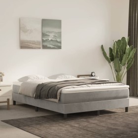 Estructura de cama de terciopelo gris claro 140x200 cm
