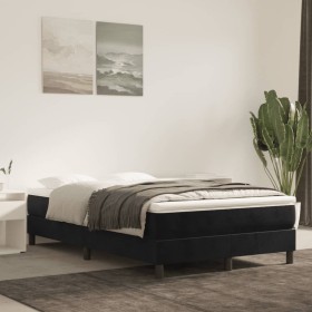 Estructura de cama de terciopelo negro 120x200 cm