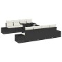 Conjunto de sofá de jardín 7 pcs Negro y crema 100 x 55 x 73 cm