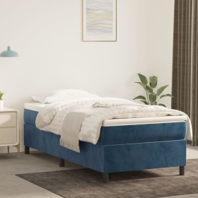 Estructura de cama de terciopelo azul 80x200 cm
