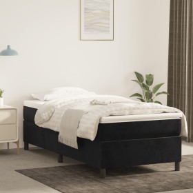 Estructura de cama de terciopelo negro 90x190 cm