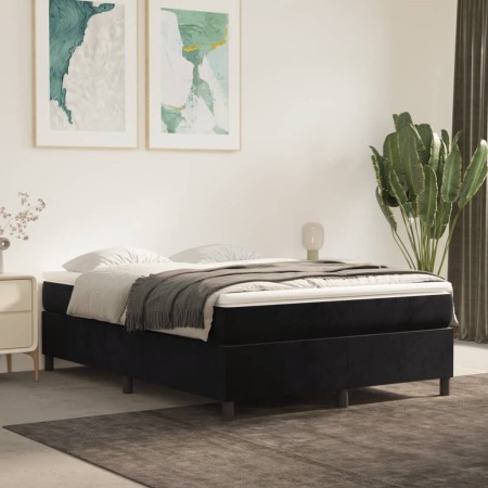 Estructura de cama de terciopelo negro 140x190 cm de vidaXL, Camas y somieres - Ref: Foro24-3121116, Precio: 113,04 €