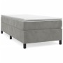 Light gray velvet bed frame 100x200 cm by vidaXL, Beds and slatted bases - Ref: Foro24-3121102, Price: 77,38 €, Discount: %