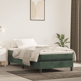 Estructura de cama de terciopelo verde 100x200 cm