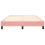 Estructura de cama de terciopelo rosa 140x190 cm