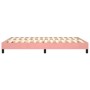Estructura de cama de terciopelo rosa 140x190 cm