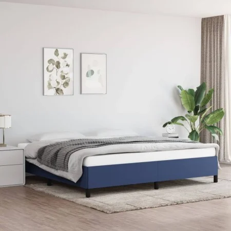 Estructura de cama de tela gris taupe azul 200x200 cm de vidaXL, Camas y somieres - Ref: Foro24-347096, Precio: 135,42 €, Des...