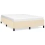Estructura de cama de tela color crema 140x200 cm de vidaXL, Camas y somieres - Ref: Foro24-347071, Precio: 111,79 €, Descuen...