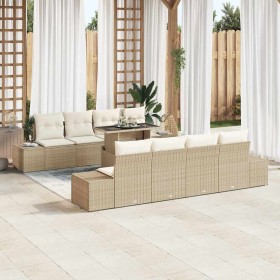 Conjunto de sofá de jardín 7 pcs beige y crema 100 x 55 x 73 cm