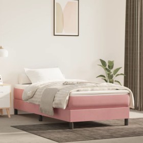 Rosafarbener Samtbettrahmen 100x200 cm von vidaXL, Betten und Lattenroste - Ref: Foro24-3120759, Preis: 71,95 €, Rabatt: %