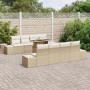Conjunto de sofá de jardín 7 pcs beige y crema 100 x 55 x 73 cm