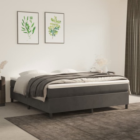 Estructura de cama de terciopelo gris oscuro 180x200 cm de vidaXL, Camas y somieres - Ref: Foro24-3121133, Precio: 135,98 €, ...