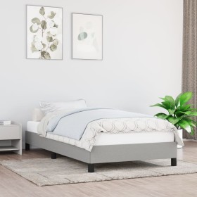 Light gray fabric bed frame 90x200 cm by vidaXL, Beds and slatted bases - Ref: Foro24-346688, Price: 76,12 €, Discount: %