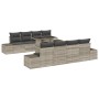 Conjunto de sofá de jardín 7 pcs Gris claro 100 x 55 x 73 cm