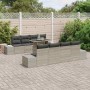 Conjunto de sofá de jardín 7 pcs Gris claro 100 x 55 x 73 cm