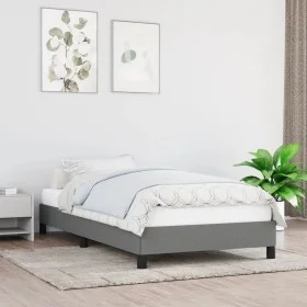 Dark gray fabric bed frame 100x200 cm by vidaXL, Beds and slatted bases - Ref: Foro24-346697, Price: 76,70 €, Discount: %