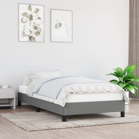Estructura de cama de tela gris oscuro 100x200 cm de vidaXL, Camas y somieres - Ref: Foro24-346697, Precio: 78,40 €, Descuent...